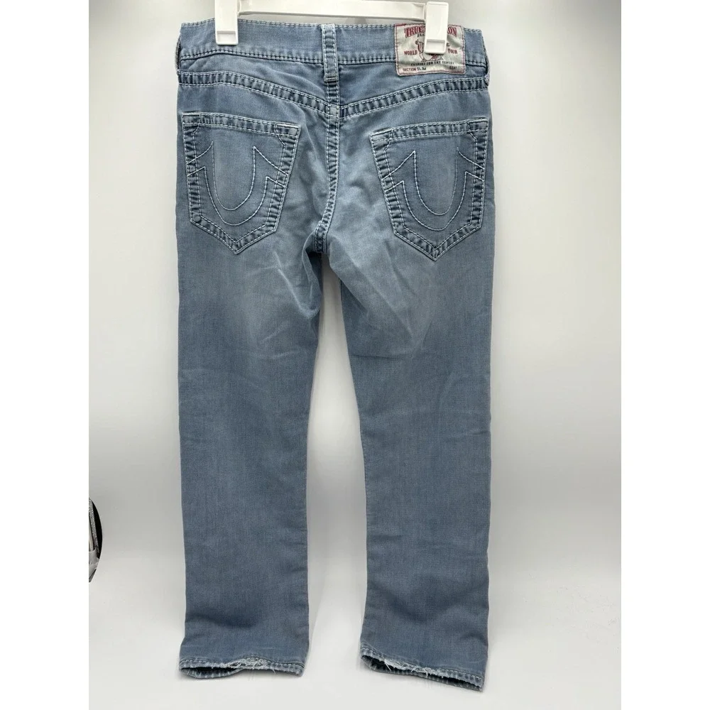 True Religion World Tour Section Slim Seat Jeans Light Wash Size 32 Y2K